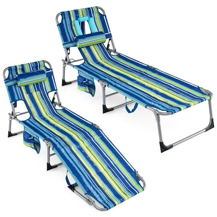Giantex Tanning Chair with Face Arm Holes Folding Chair