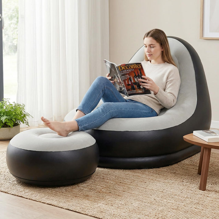 Giantex Inflatable Chair with Ottoman for Adults