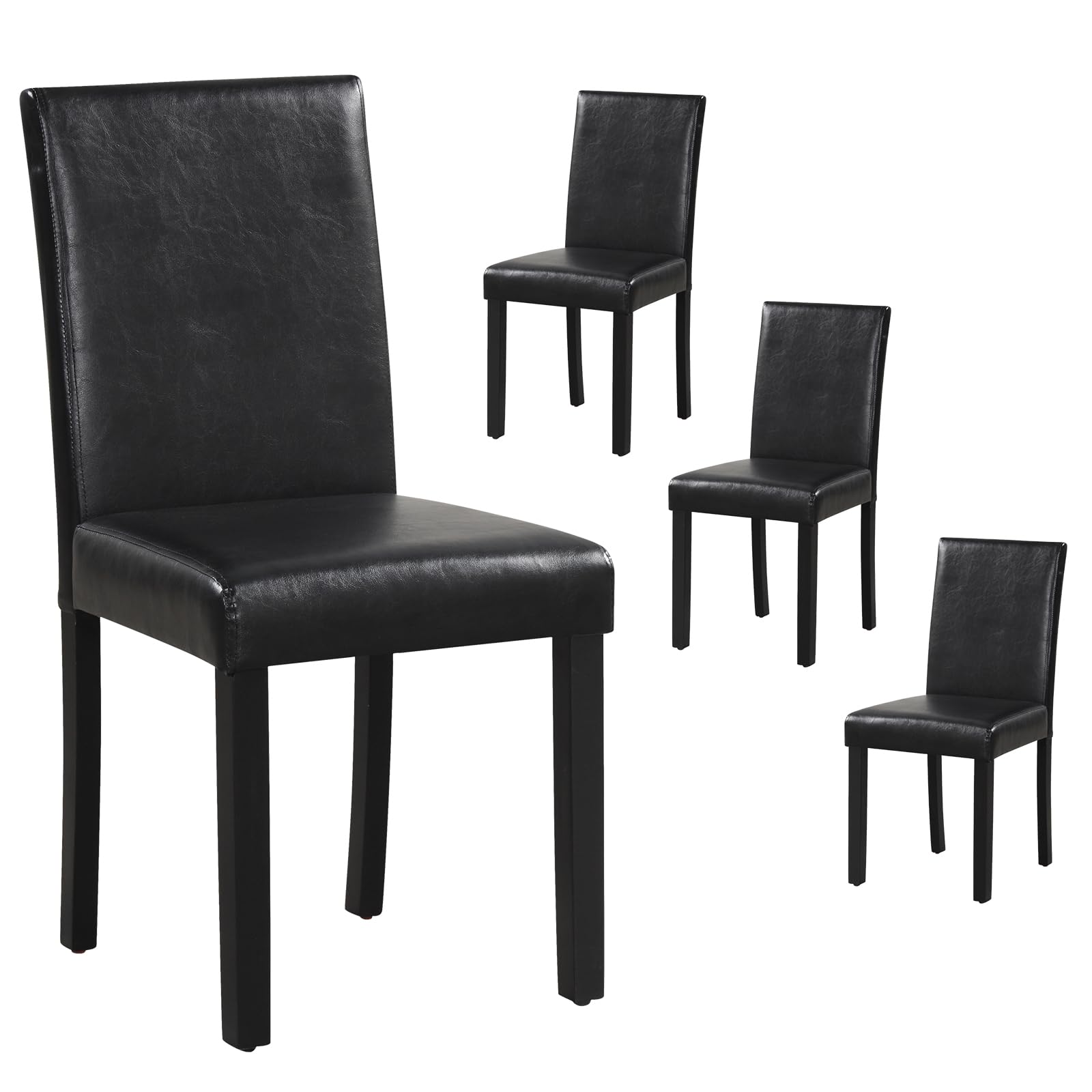 Giantex Dining Chairs Set of 4, Upholstered Kitchen Dinette Chairs w/Wood Frame