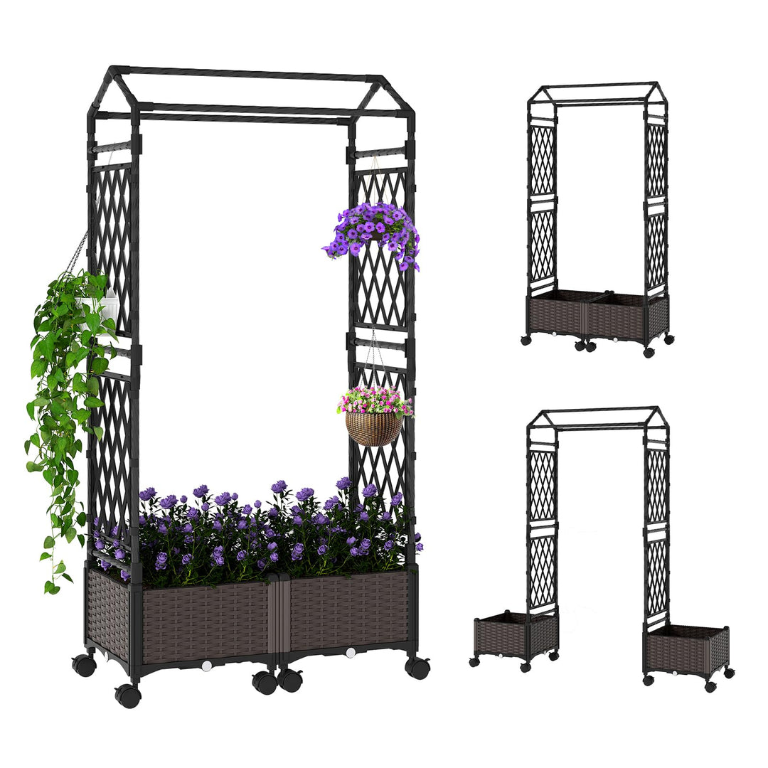 Giantex 5FT Self-Watering Tall Raised Garden Bed w/Wheels