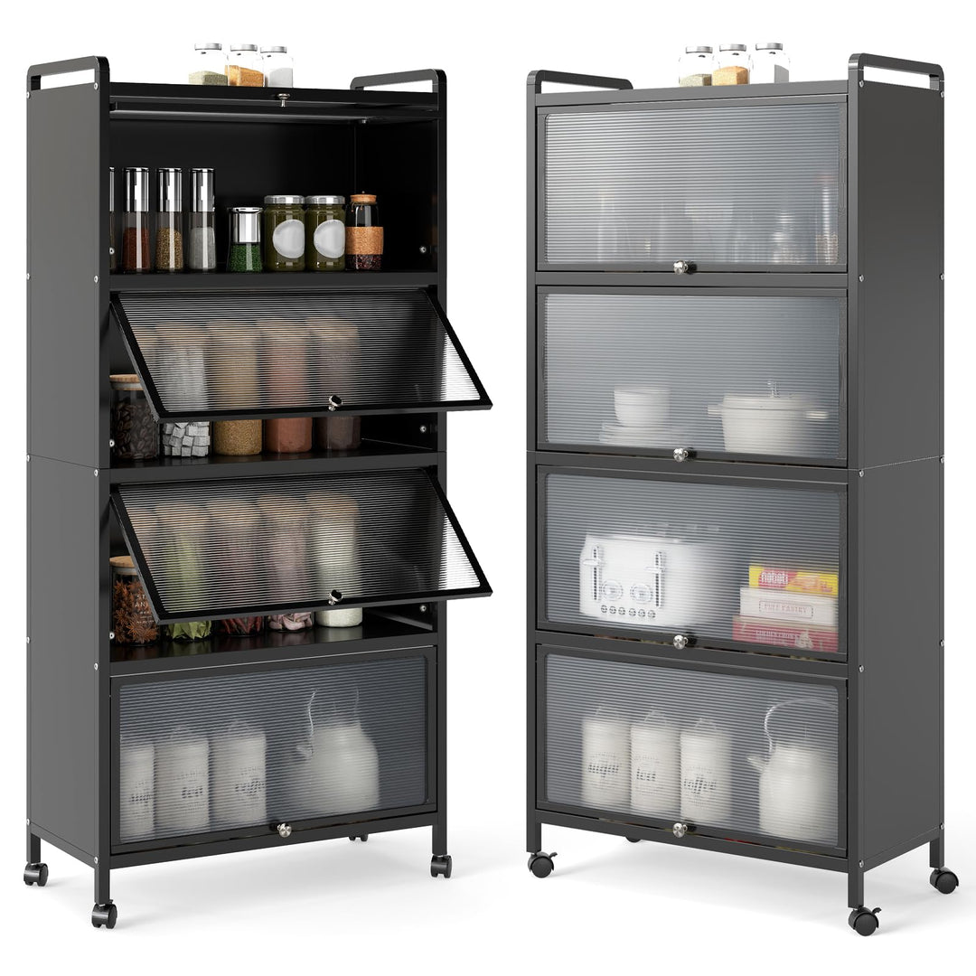 Giantex 5-Tier Freestanding Kitchen Bakers Rack with 4 Rolling Casters for Dining Room