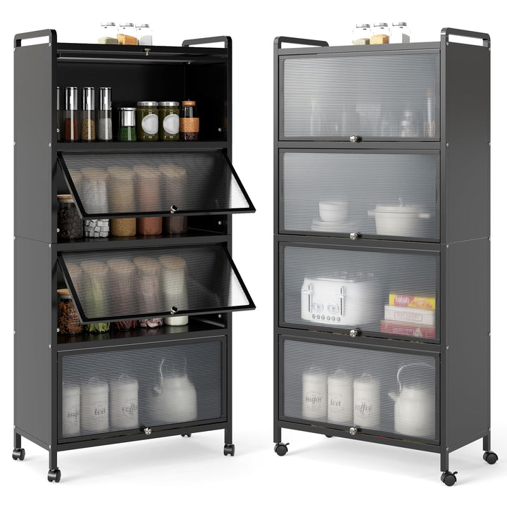 Giantex 5-Tier Freestanding Kitchen Bakers Rack with 4 Rolling Casters for Dining Room