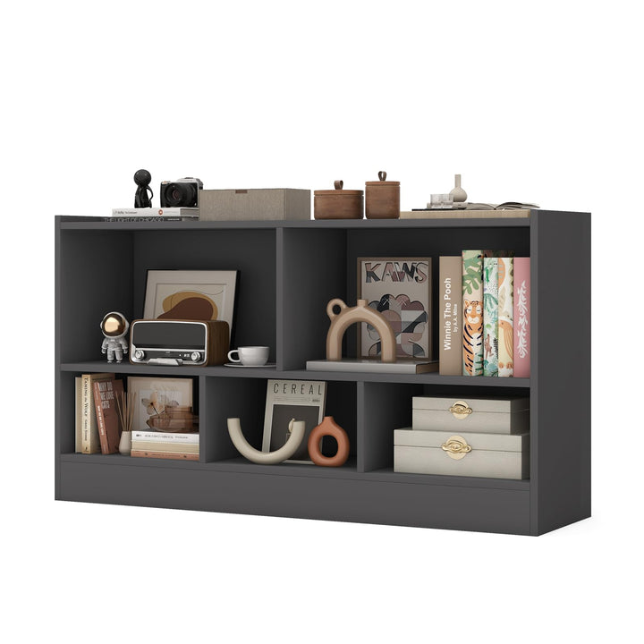 Giantex 5-Cube Bookcase, Freestanding 3-Tier Bookshelf with Spacious Top & Raised Base