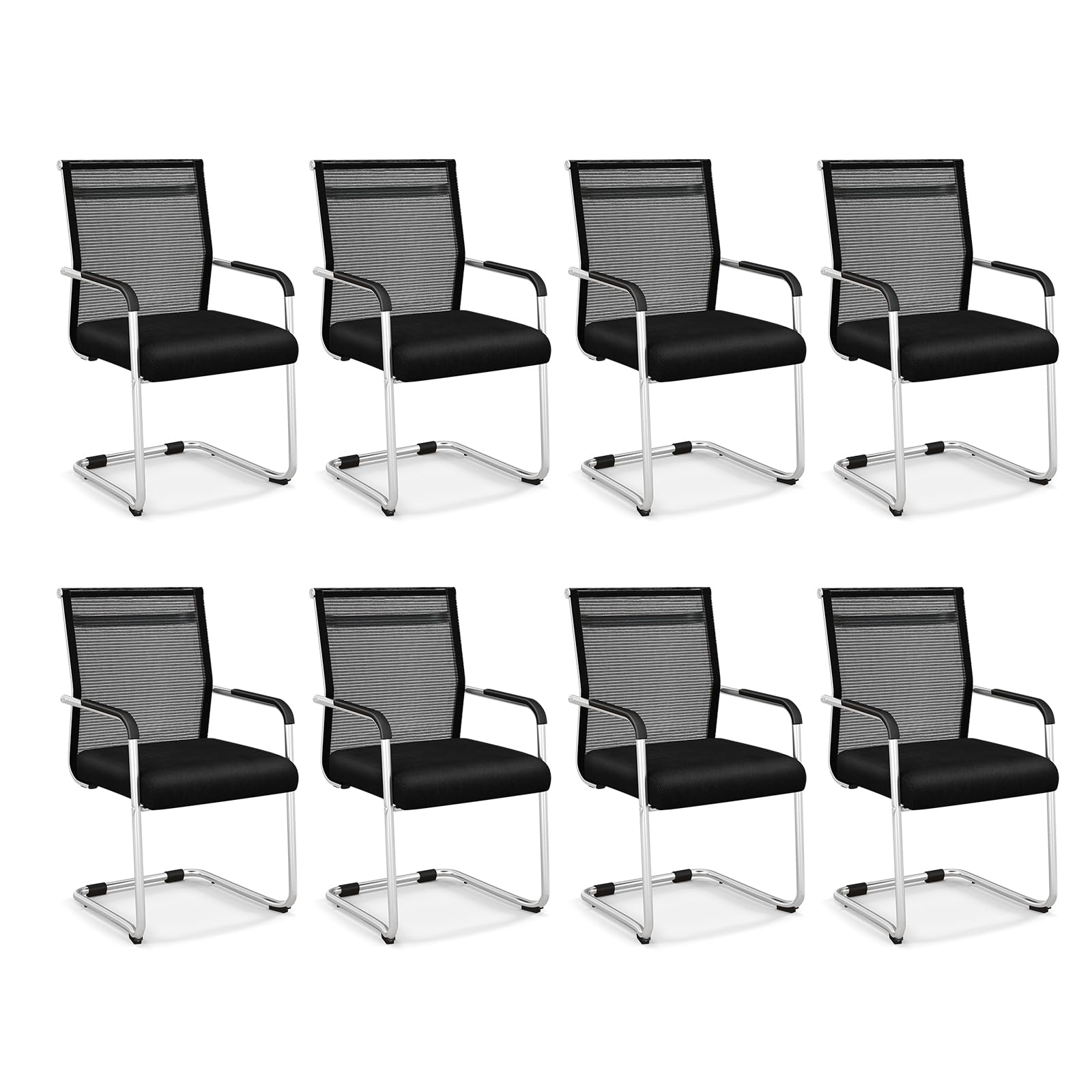 Giantex Waiting Room Chairs, Office Guest Chairs, Lobby Chairs with Metal Sled Base & Armrests