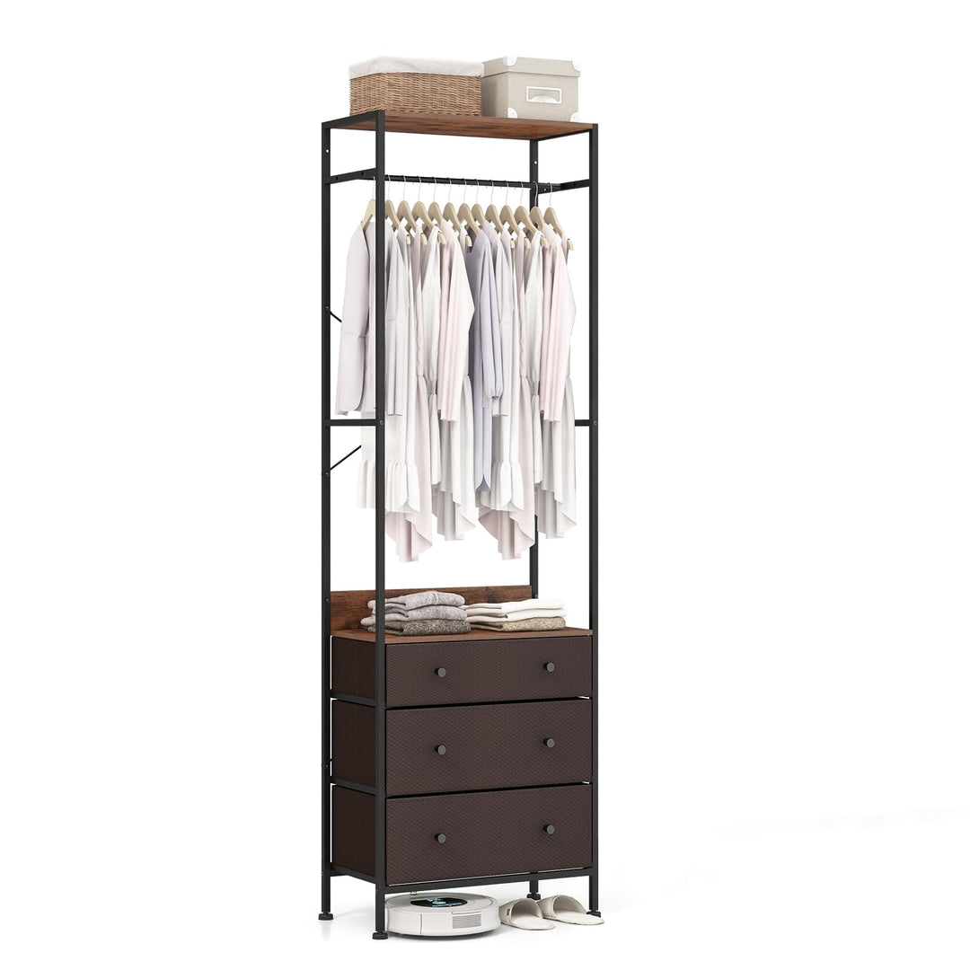 Giantex Clothes Rack with Drawers - Clothing Rack w/ 3-position Hanging Rod, Storage Shelves