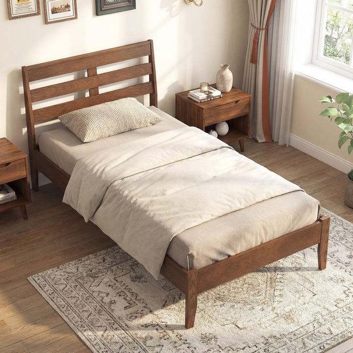 Giantex Twin Size Bed Frame with Slat Headboard