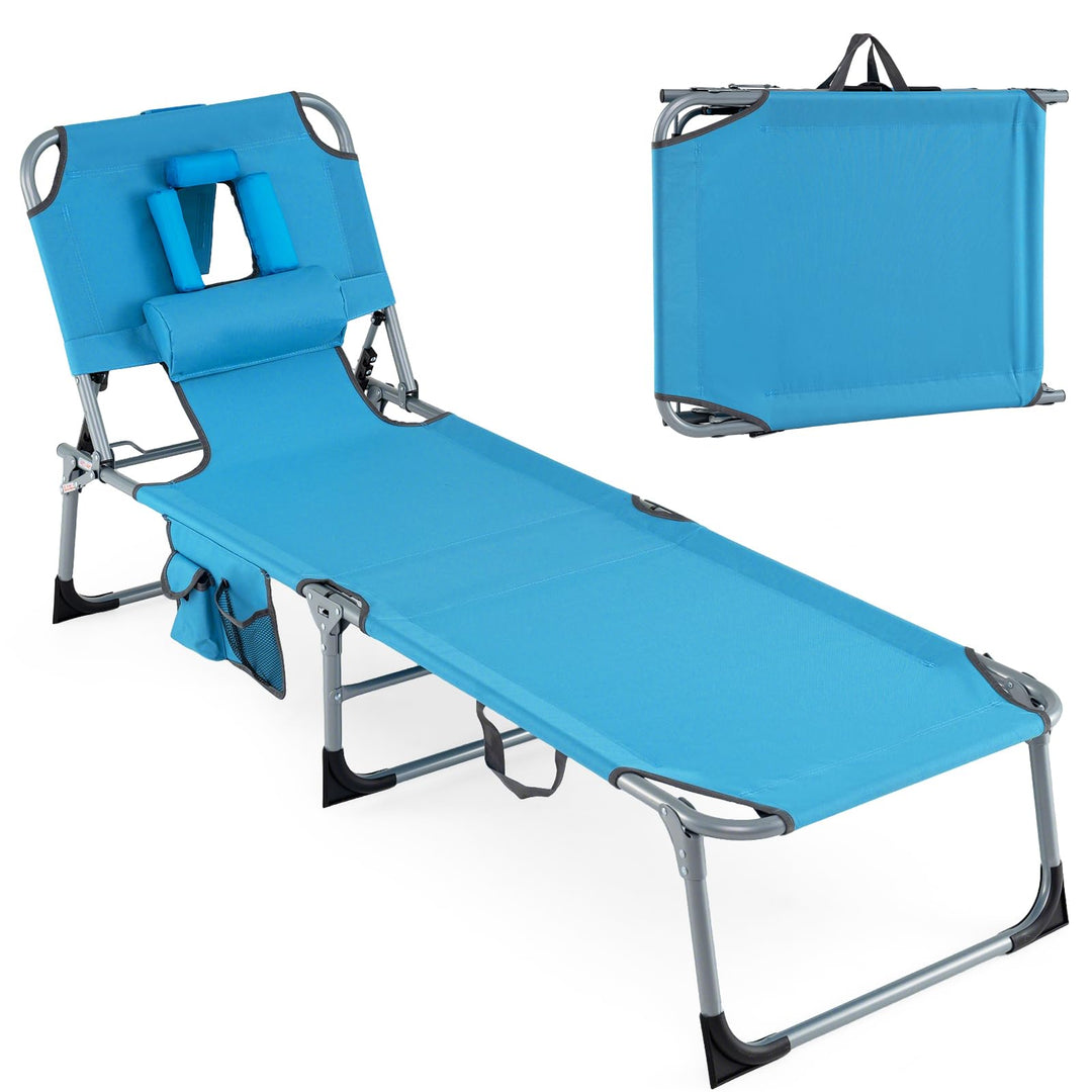 Giantex Tanning Chair with Face Arm Holes Folding Chair