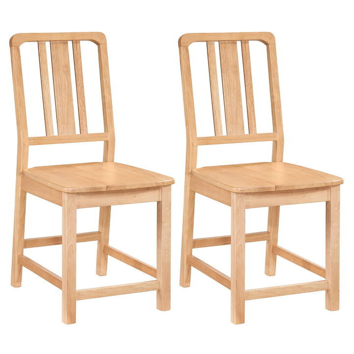Giantex Rubber Wood Kitchen Chairs with Hollowed Backrest