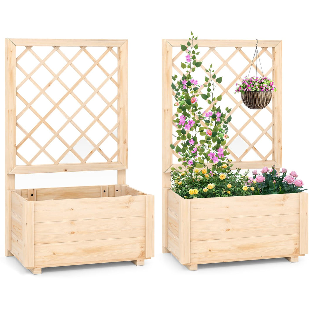 Giantex Raised Garden Bed with Trellis