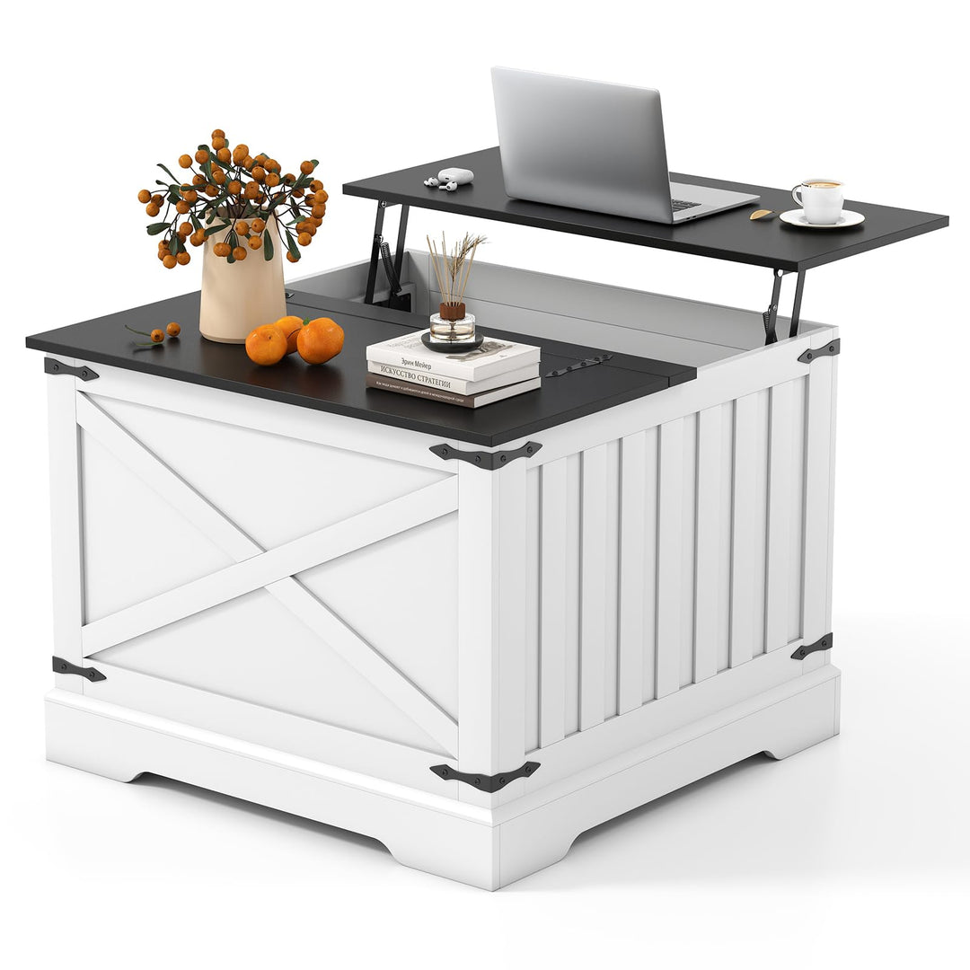 Giantex 31.5" Square Wood Center Table with Large Hidden Storage Compartment & Hinged Lift Top