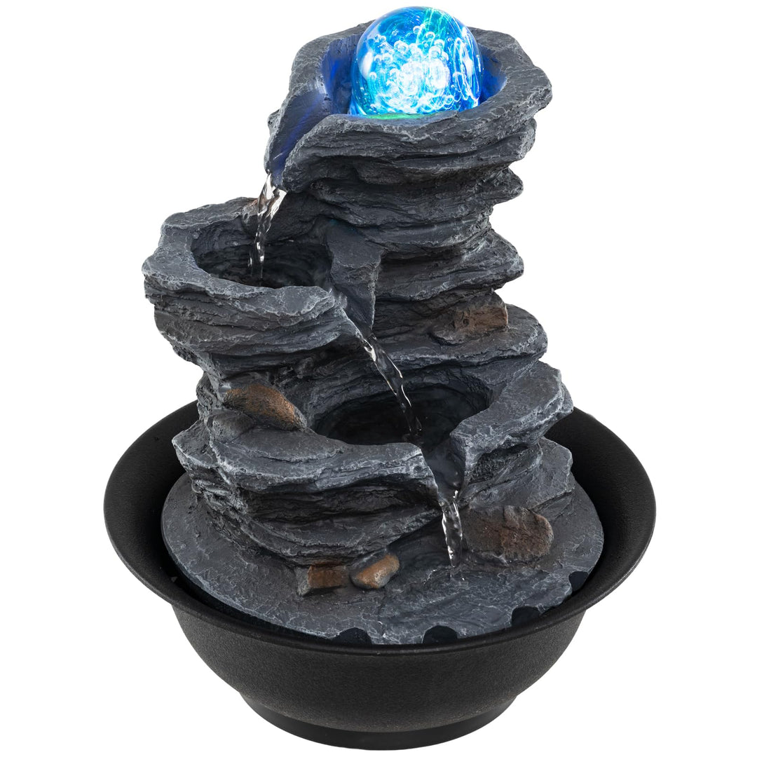 Giantex Tabletop Water Fountain with LED Lights