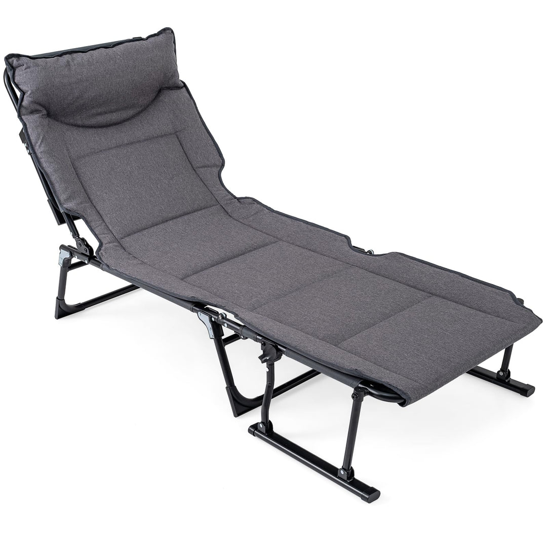 Giantex Folding Patio Lounge Chair with 6 Backrest Positions
