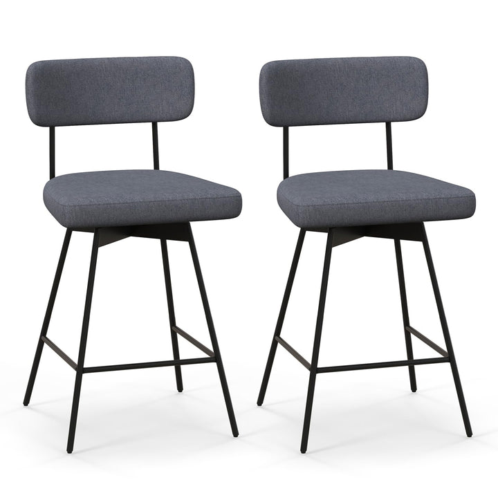 Giantex Swivel Bar Stools,  Upholstered Bar Height Bar Chairs w/Padded Seat & Backrest