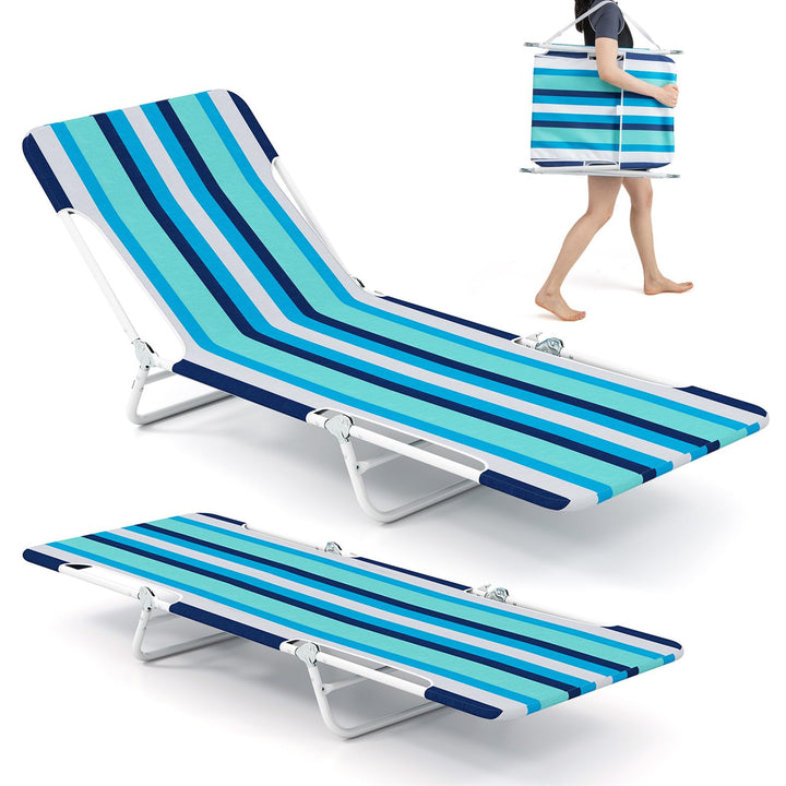 Giantex Patio Lounge Chair with 5-Position Carry Strap &amp; Metal Frame
