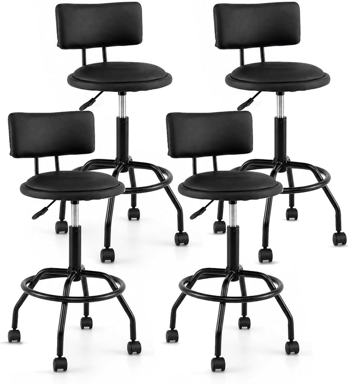 GIANTEX Swivel Height Adjustable Bar Stools with Wheels