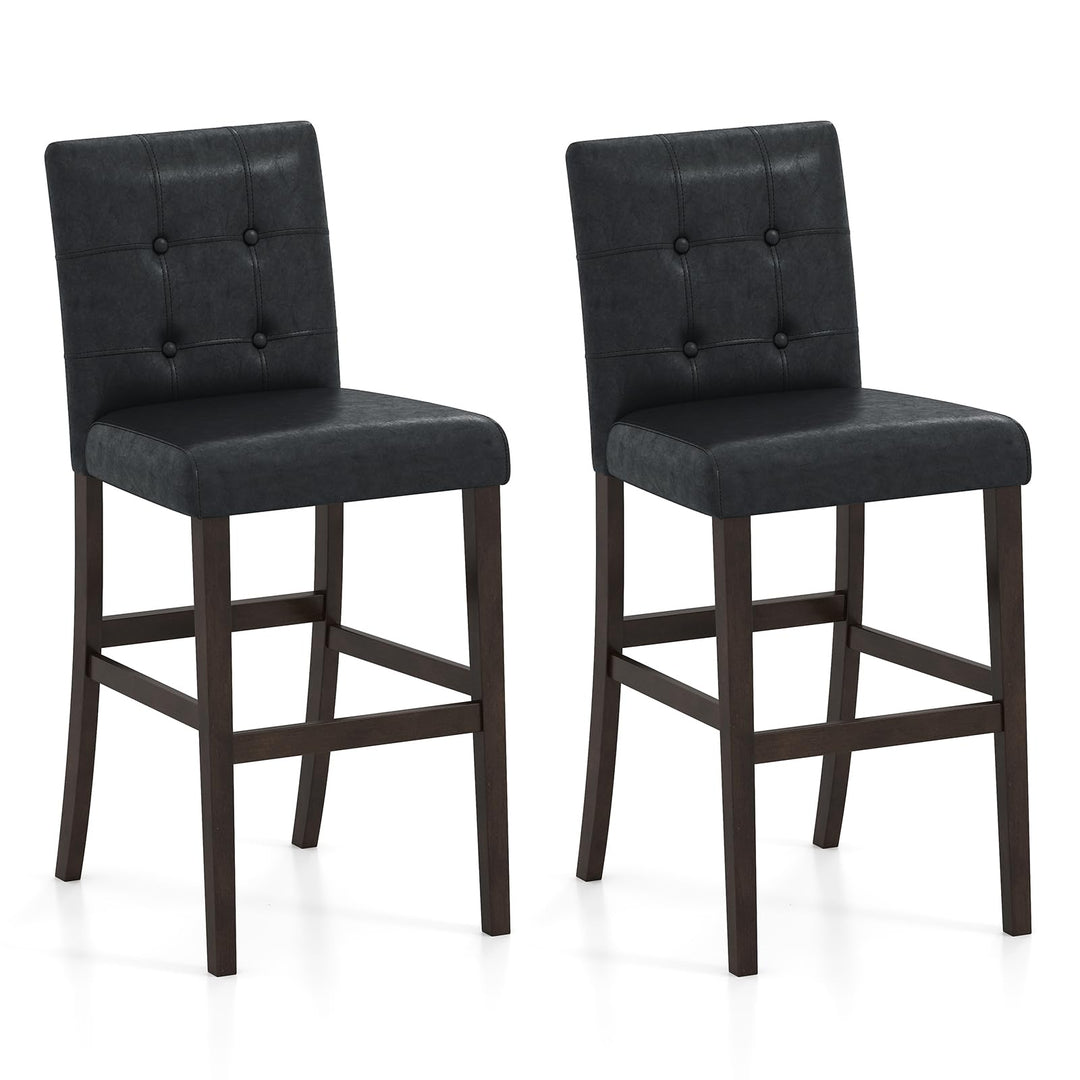 Giantex Bar Stools Set of 2/4 with Button Tufted Back
