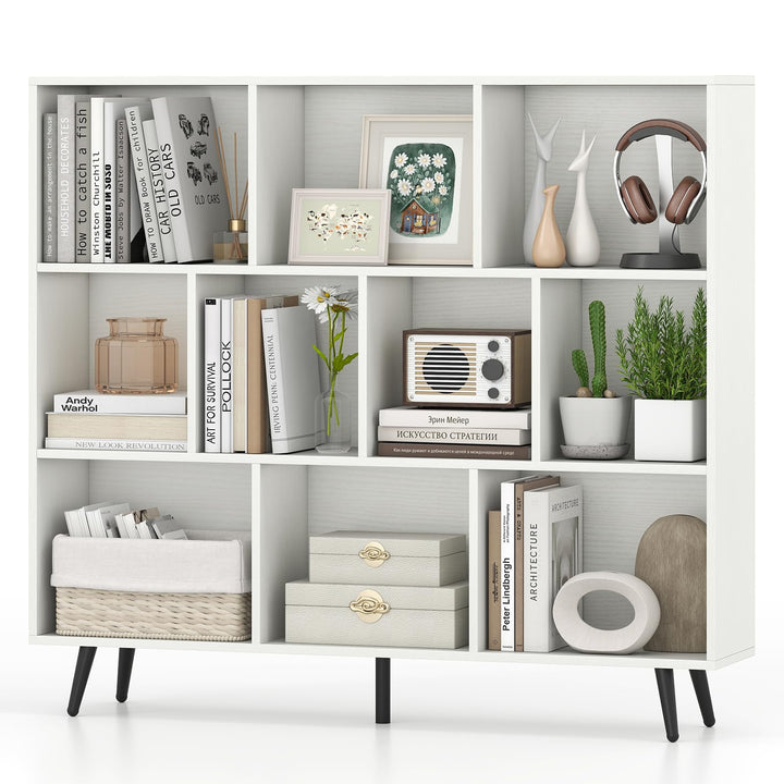 Giantex 10 Cube Bookcase with 5 Metal Legs for Living Room