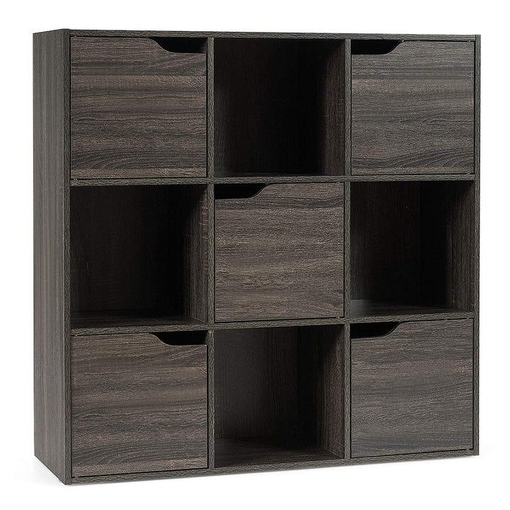 Giantex 9-Cube Storage Organizer, Storage Cabinet with 4 Open Cubes and 5 Cabinets