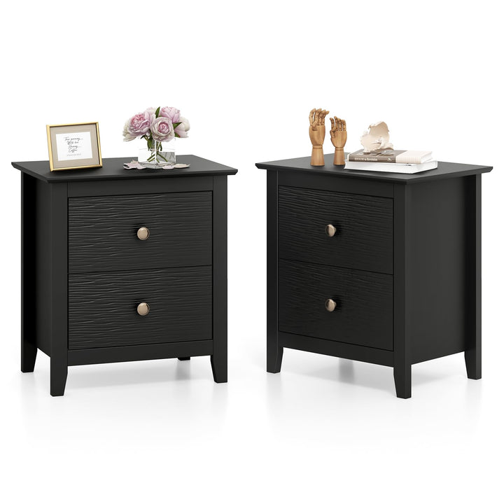 Giantex White and Black Nightstand