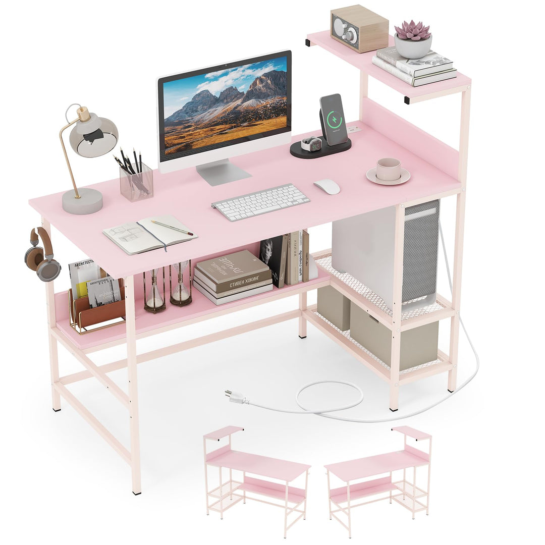Giantex 48" Computer Desk with Charging Station