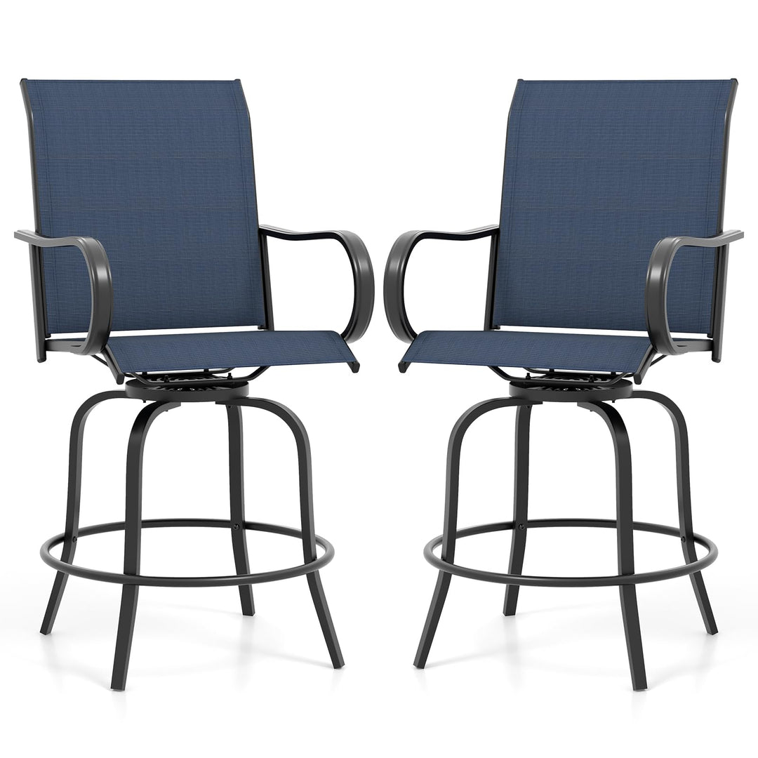 Giantex Swivel Outdoor Bar Stools, All-Weather Bar Height Patio Chairs