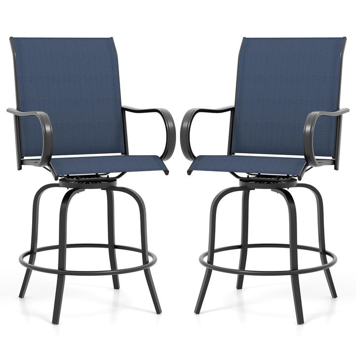 Giantex Swivel Outdoor Bar Stools, All-Weather Bar Height Patio Chairs