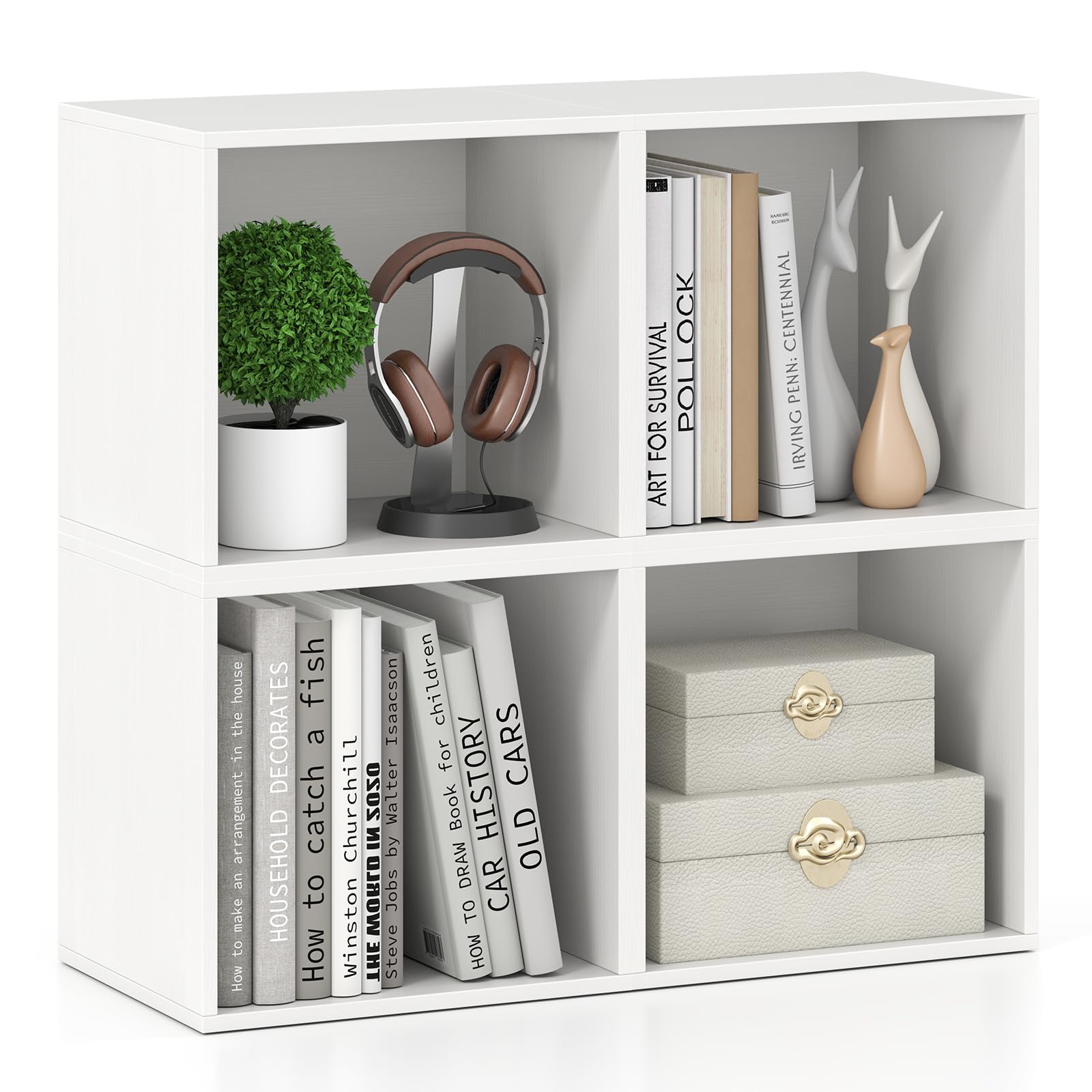 Giantex White Cubby Bookcase