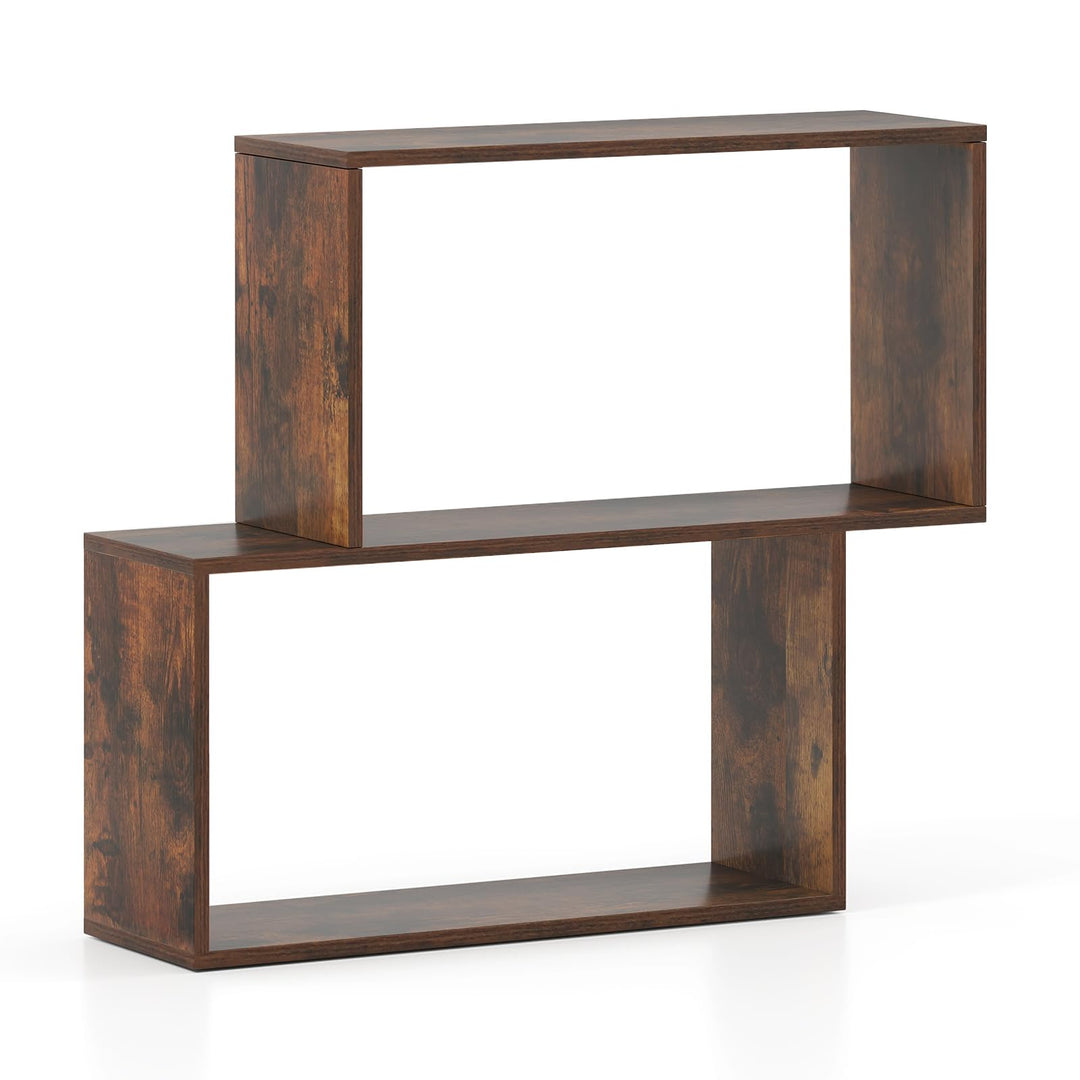 Giantex Geometric Bookcase Side Table with Open Storage