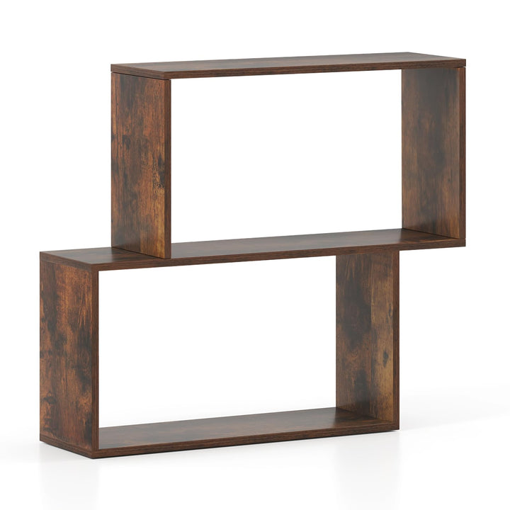 Giantex Geometric Bookcase Side Table with Open Storage