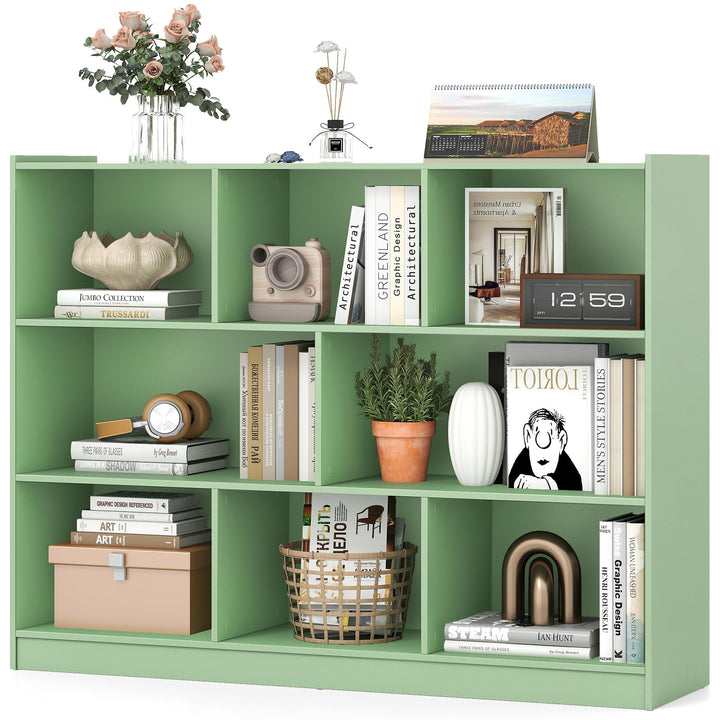 Giantex 8 Cube Bookcase, Freestanding 3-Tier Open Bookshelf