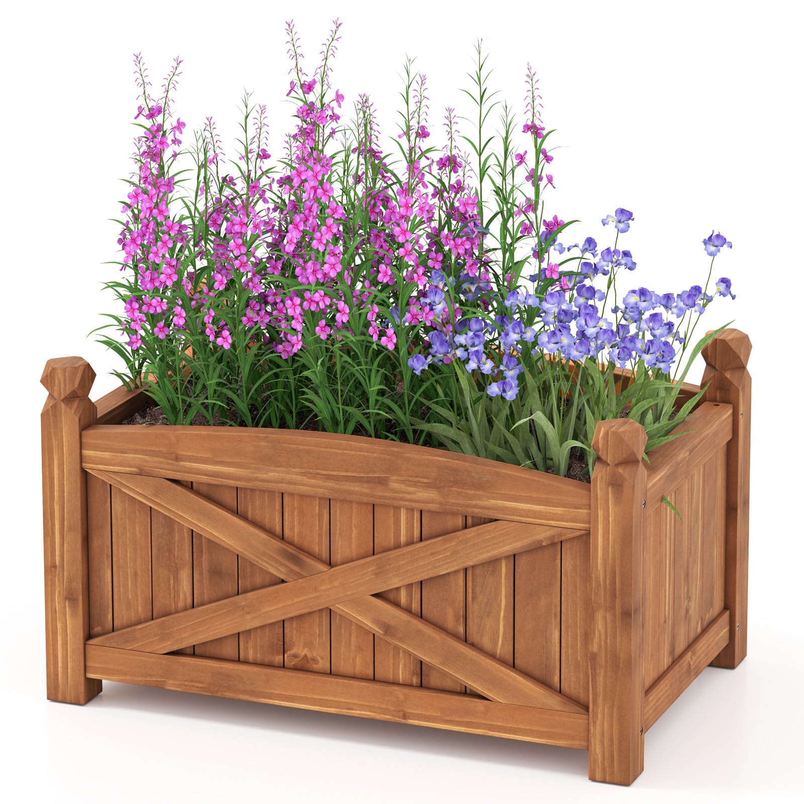 Giantex Rectangular Garden Bed for Vegetables Flower Herb Fruit