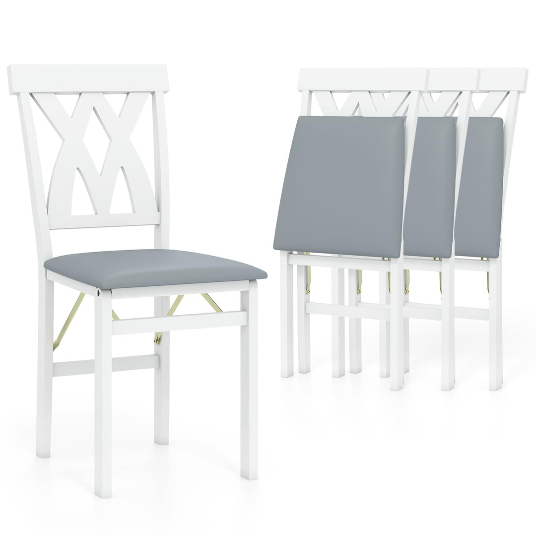 Giantex Folding Dining Chairs with Rubber Wood Frame