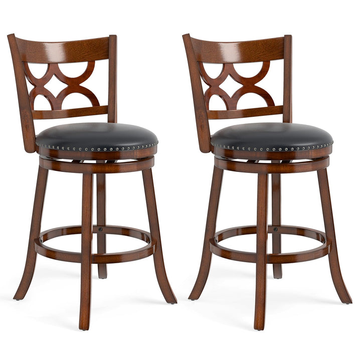 Giantex Swivel Bar Stools Set of 2/4 with Upholstered Seat