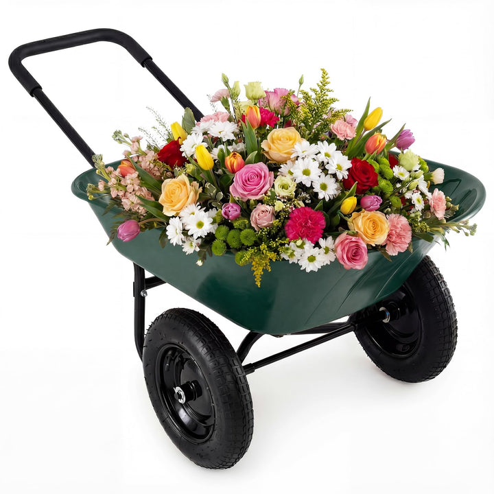 Giantex Dual-Wheel Garden Cart for Outdoor Yard Lawn Gardening Construction Use