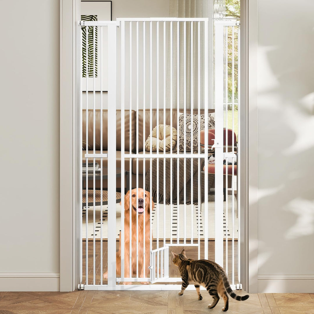 Giantex 67.5" Extra Tall Pet Gate Heavy-Duty Metal Cat Gate with 30.5"-41" Wide Opening