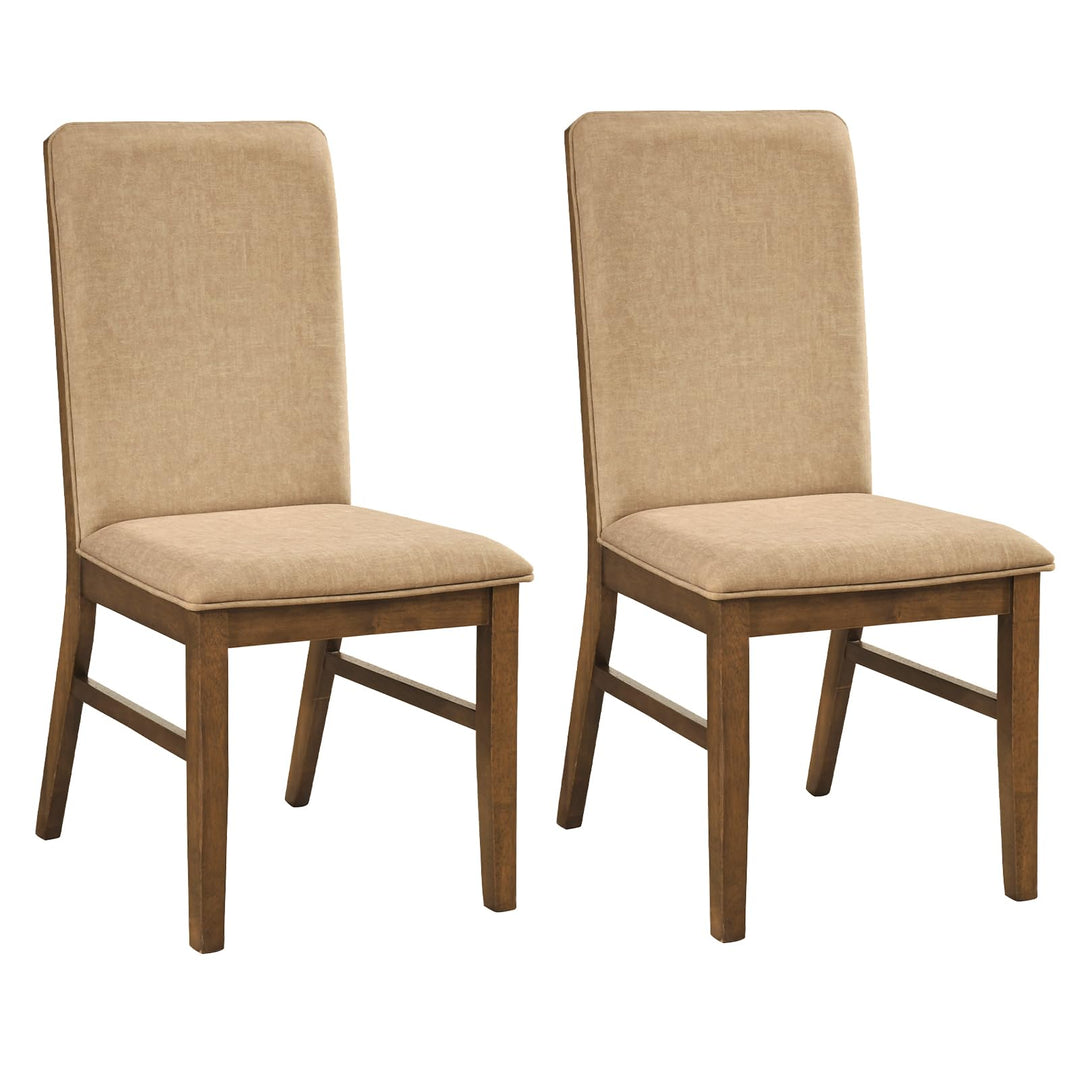 Giantex Upholstered Dining Chairs | High Back Padded Fabric Kitchen Chairs with Solid Rubber Wood Legs
