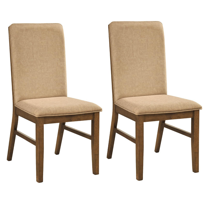 Giantex Upholstered Dining Chairs | High Back Padded Fabric Kitchen Chairs with Solid Rubber Wood Legs