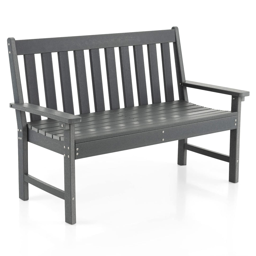 Giantex 52-Inch Outdoor Garden Bench - Outside Bench All-Weather HDPE Park Bench
