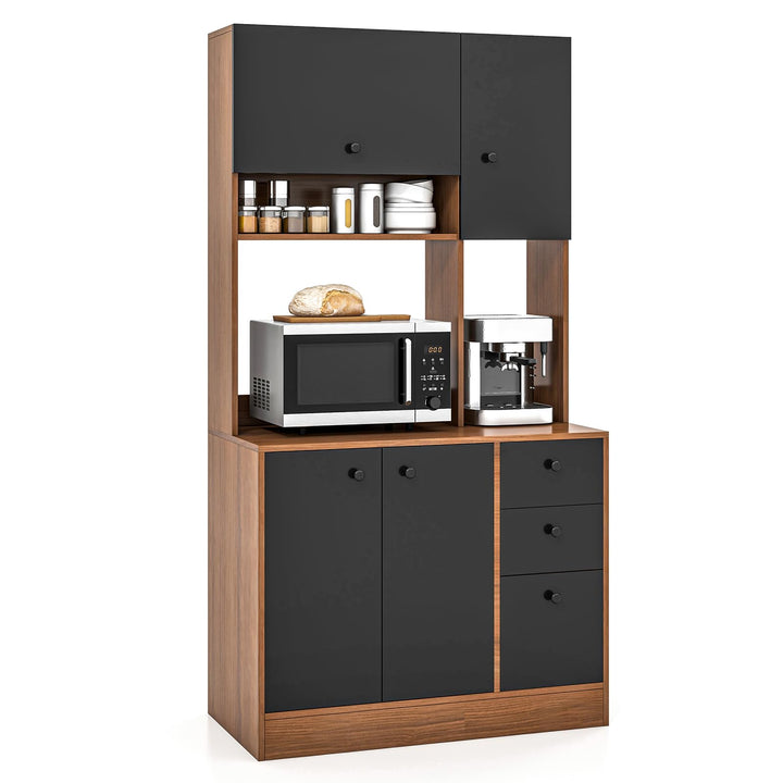 Giantex Kitchen Pantry, Buffet Hutch with 3 Storage Cabinet, 71'' Floor Large Cupboard with 3 Deep Drawers