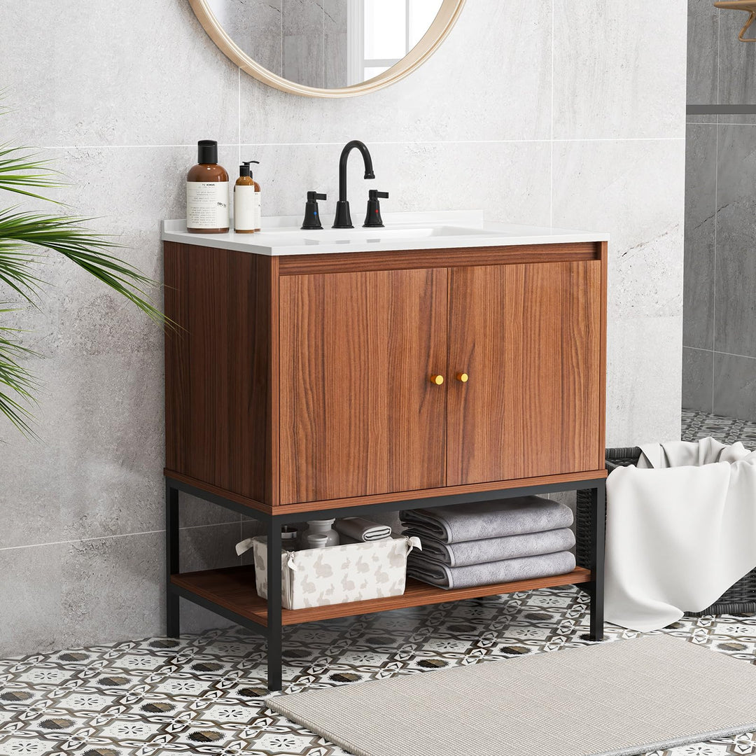 Giantex Bathroom Vanity with Sink Combo - 31" Bathroom Cabinet with Doors