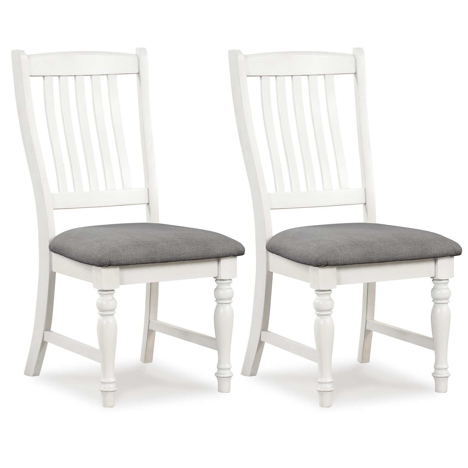 Giantex Wood Dining Chairs Set of 2, Farmhouse Kitchen Chairs with Solid Wood Frame, Max Load 355 Lbs