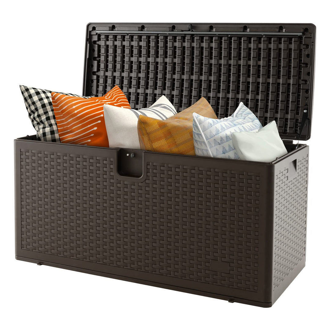 Giantex Patio Deck Box - Outdoor Storage Bin with Flip Lid, Lock Hole, 31-130 Gallons