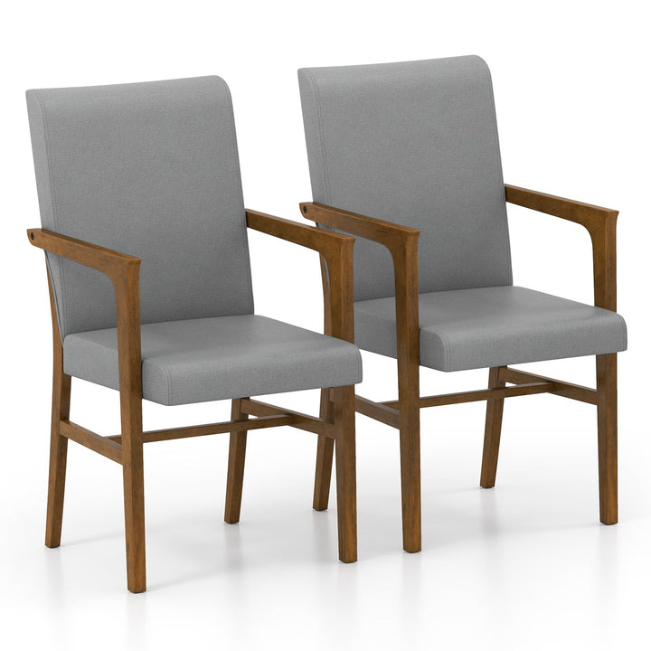 Giantex Mid Century Modern Dining Chairs Set of 2/4 with High Back, Solid Wooden Frame & Soft Cushion