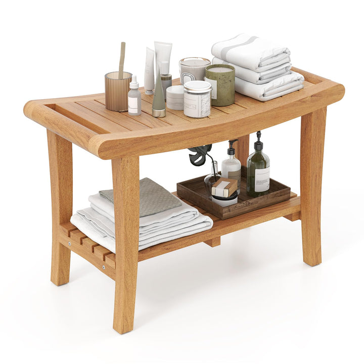 Giantex Teak Wood Shower Bench
