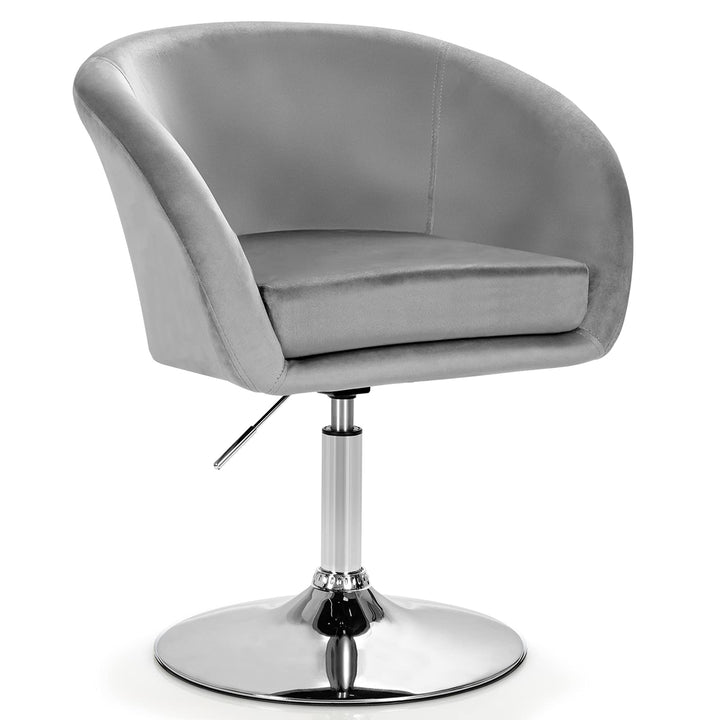Height Adjustable Modern Velvet Makeup Chair with Chrome Frame