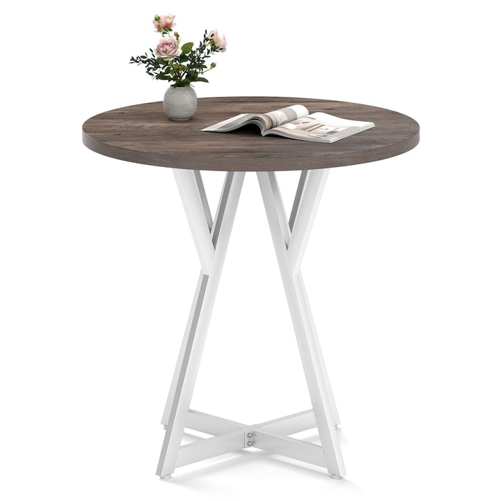 Giantex 31.5" Small Round Dining Table for 2-4 with Crossed Metal Legs Load 220Lbs