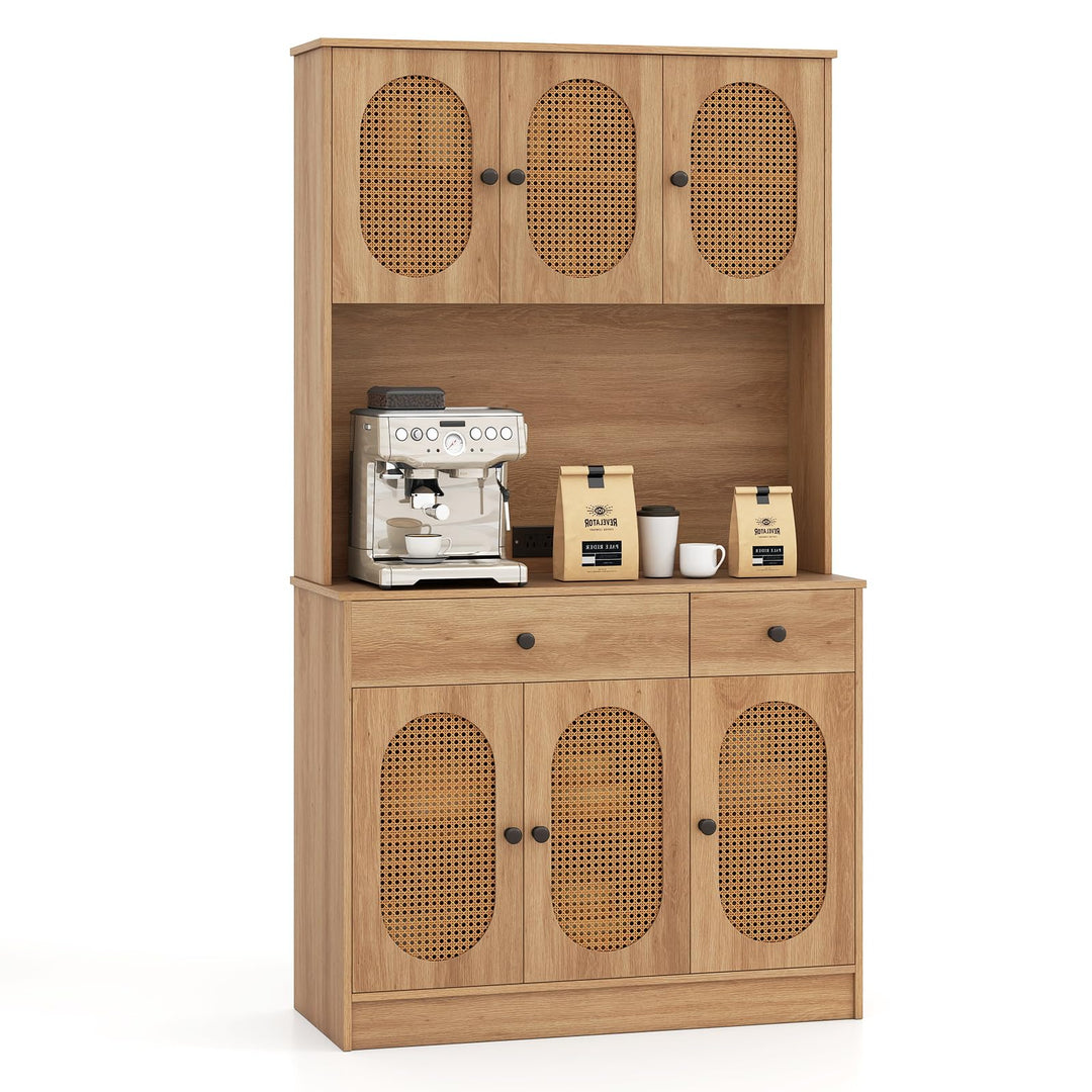 Giantex Kitchen Hutch, 71" Tall Boho Pantry Cabinet
