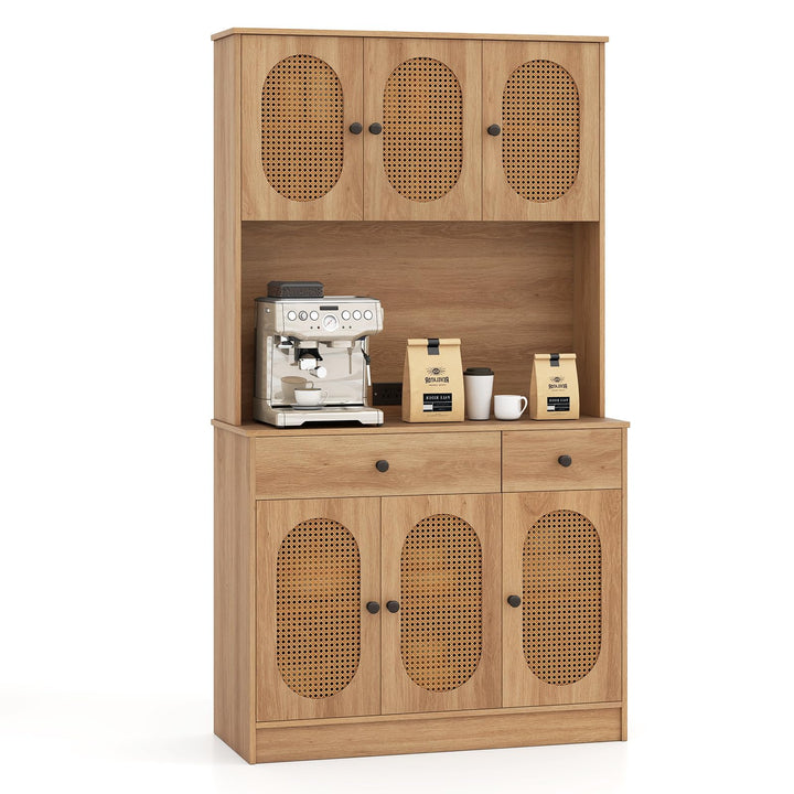 Giantex Kitchen Hutch, 71" Tall Boho Pantry Cabinet