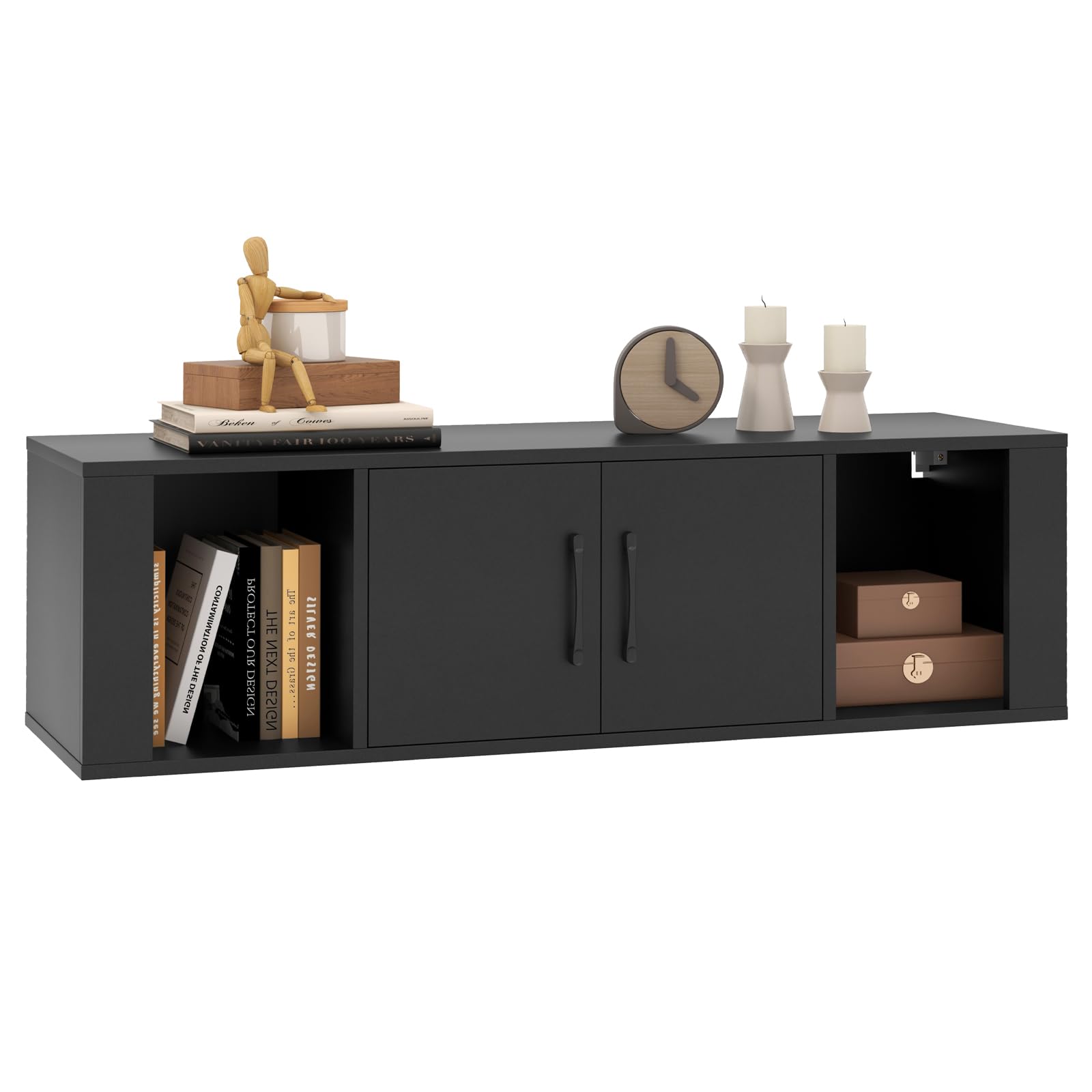 Wall Mounted Storage Cabinet 2 Cube Floating Media Hanging Desk