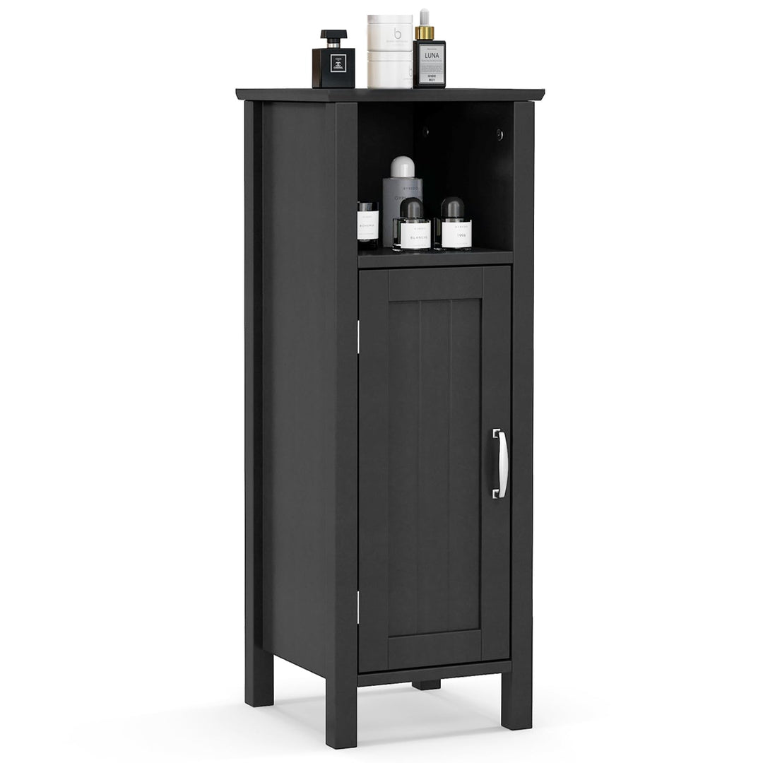 Giantex Narrow Bathroom Storage Cabinet - Corner Unit with Open Compartment, Adjustable Shelf